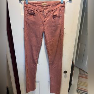 MOTHER Denim “The Looker” Low-Rise, skinny jean in Paradise Rouge Pink Size 24